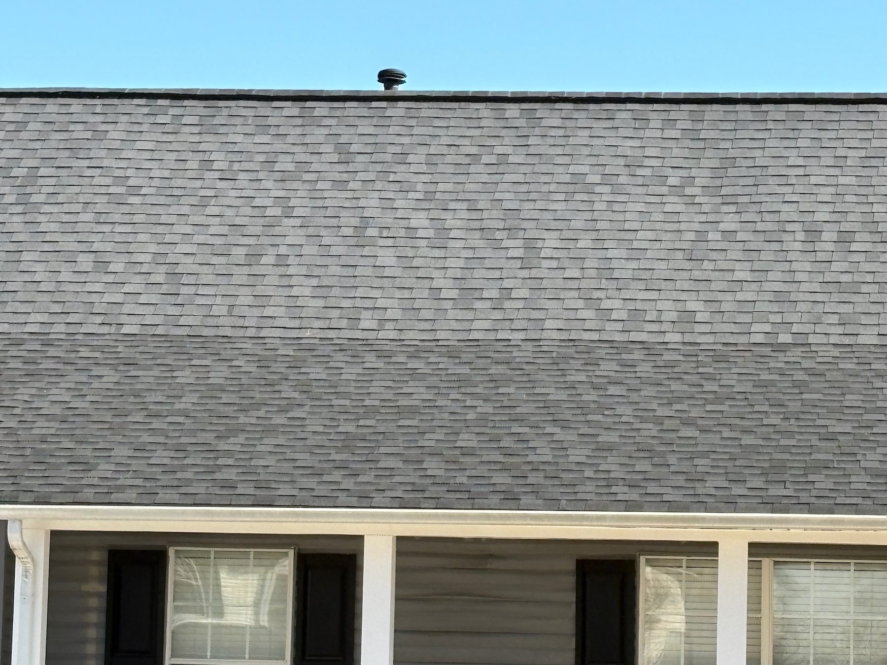 Roof photographed for property documentation